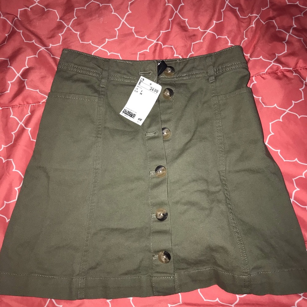 Army green skirt from h and m